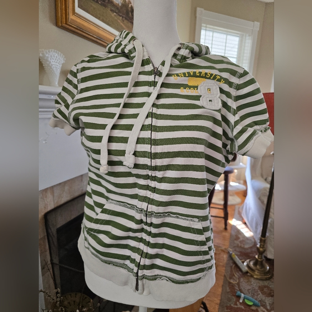 Massimo Short-sleeved Small Women's Green & White Hoodie